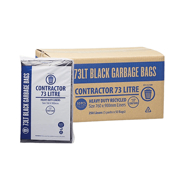73L BLACK GARBAGE BAGS - 250/CTN