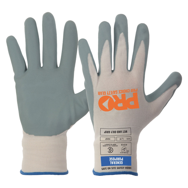 Prochoice Lite Grip Gloves - Nitrile Foam General Purpose (Wet and Oily Grip)