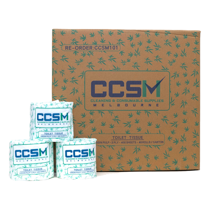 CCSM COMMERCIAL 2 PLY 400 SHEET TOILET TISSUE ROLLS